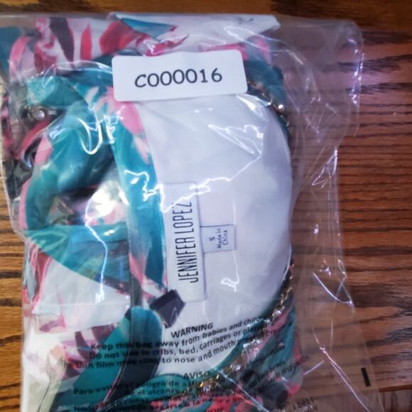 Jennifer Lopez Sheer Batwing Caftan Dress L/XL Slip Lined Tropical Boho Coverup - Picture 15 of 15